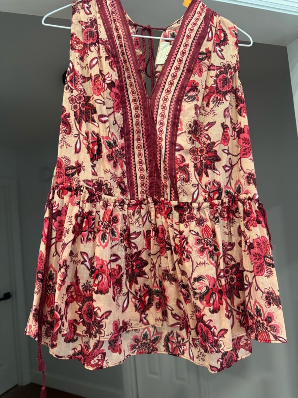 kate spade Floral Peasant Tank in Cream and Pink